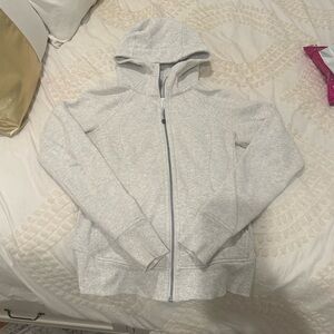 Lululemon Light Grey Scuba Zip Up Hoodie